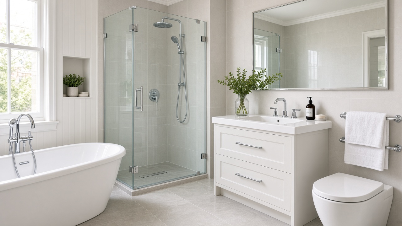 A spotless bathroom after a professional clean