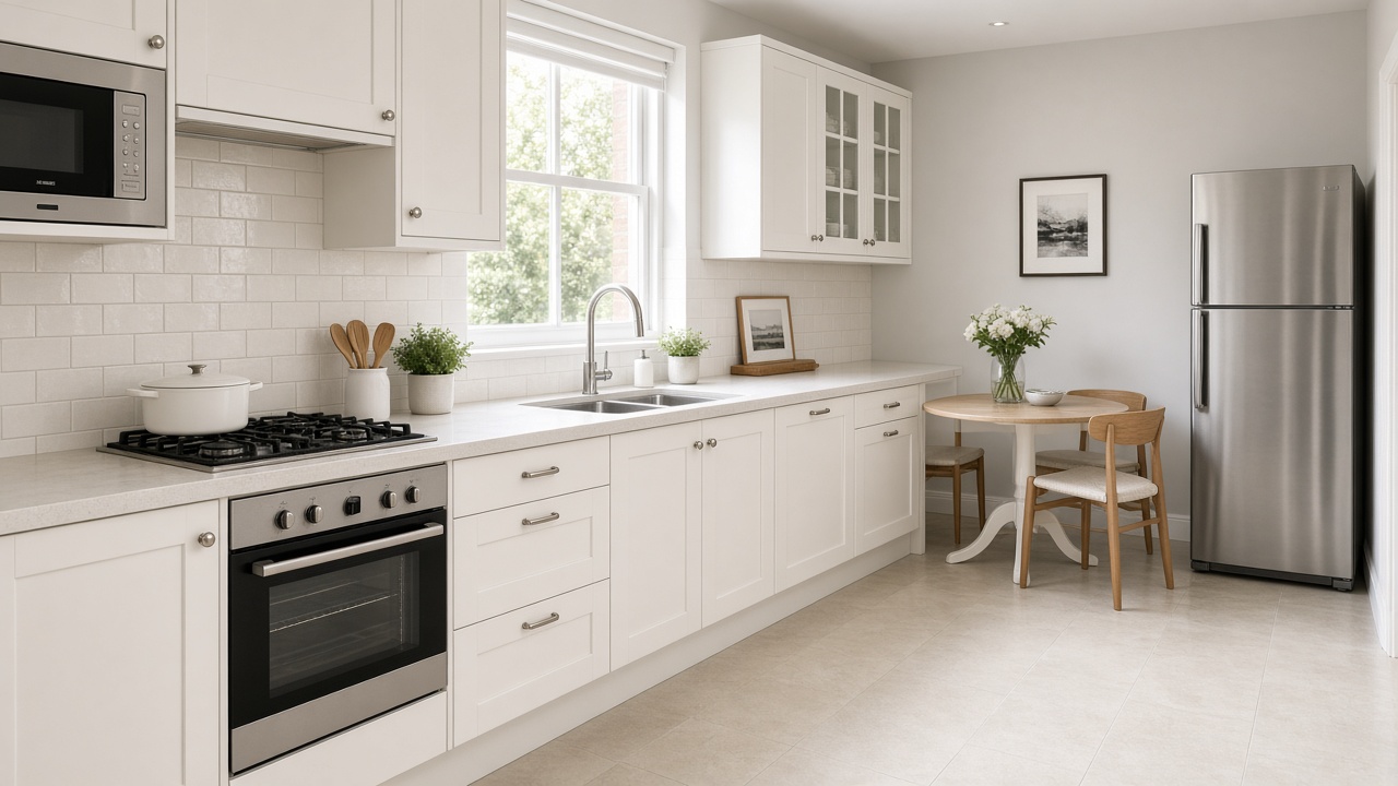 A sparkling kitchen after a professional clean